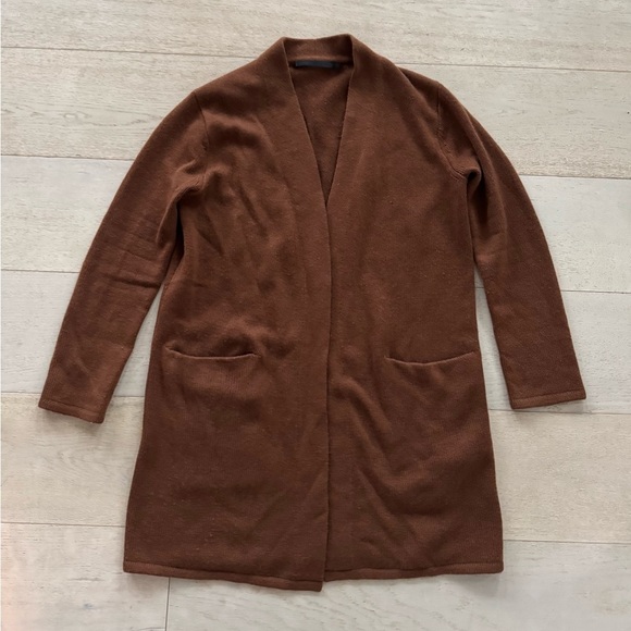Jenni Kayne 100% CASHMERE Sweater Coat Cardigan cinnamon Open Front XS  $495 - Picture 5 of 9